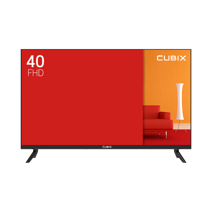 큐빅스 40인치 FHD TV 101cm LED TV 스탠드형 벽걸이 가능 자가 설치 방문 설치