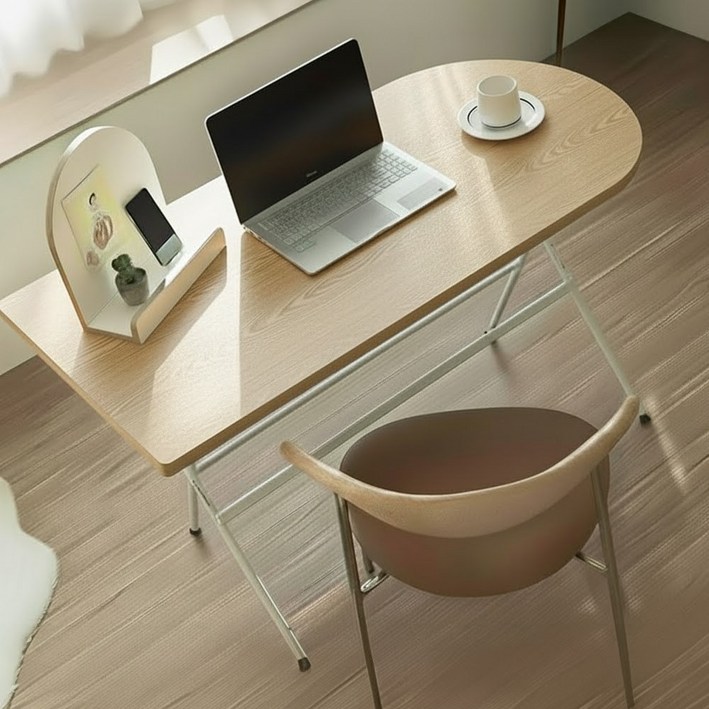 실버미어 1인식탁 접이식 테이블, 2인용, 03_내추럴우드(타원형)