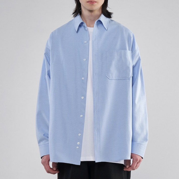 팀스핏품질보증 남녀공용 시티보이 옥스포드 빅사이즈 오버핏 베이직 긴팔 셔츠 남방