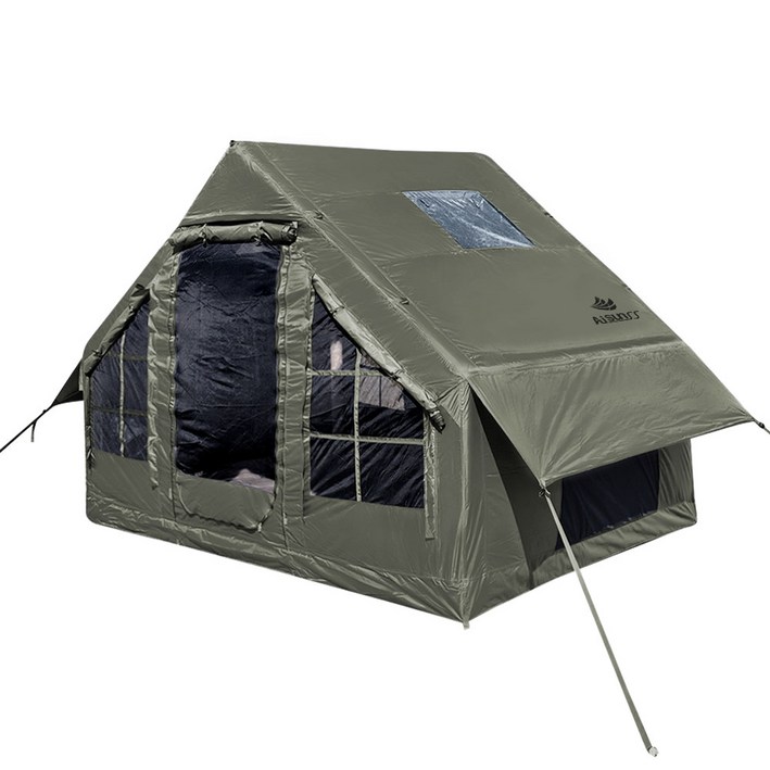 아이순스 에어텐트 캠핑텐트 원터치텐트 감성 글램핑 텐트 가족텐트 거실형, 녹색, 3-4인용