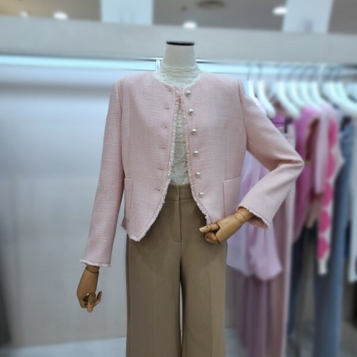 잇미샤 잇미샤  펄 버튼 카라리스 트위드 자켓(ITP9YJK920)_DG