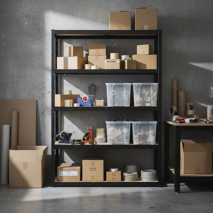 페리코 철제 무볼트 조립식 앵글 선반 화이트 5단, 블랙, 5단