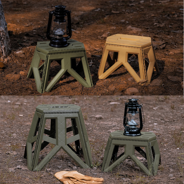 CS6  캠핑 경량 폴딩 스툴 체어 접이식 의자 선반 쉘브 워터저그 받침대 쿨러스탠드, 브라운