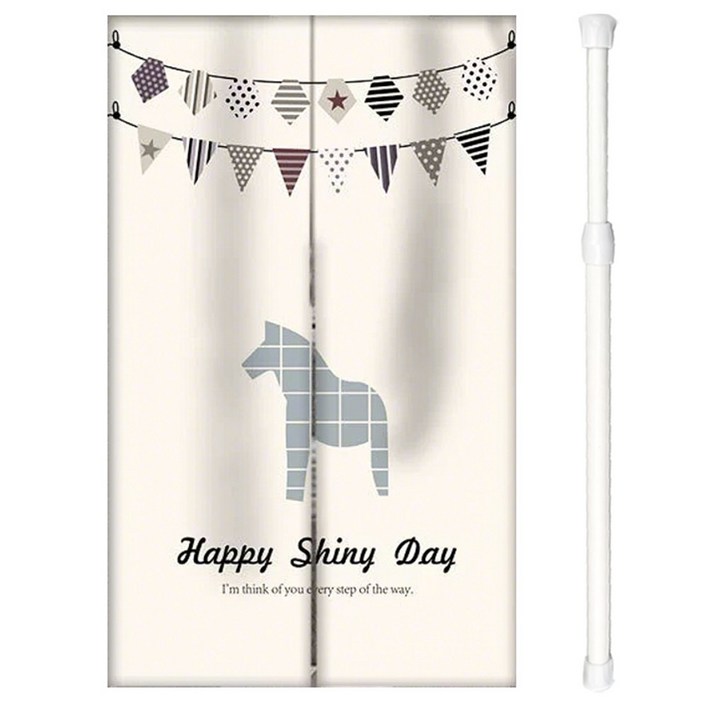 방문 커튼 가림막 봉 포함 세트 가리개 커텐 분리형 트임 패브릭 칸막이 도어 반커튼 주방 문 화장실 베란다