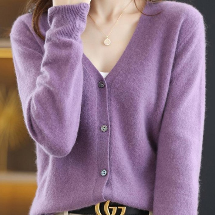 에리페 여성용 디펠 컬러링 브이 니트 가디건