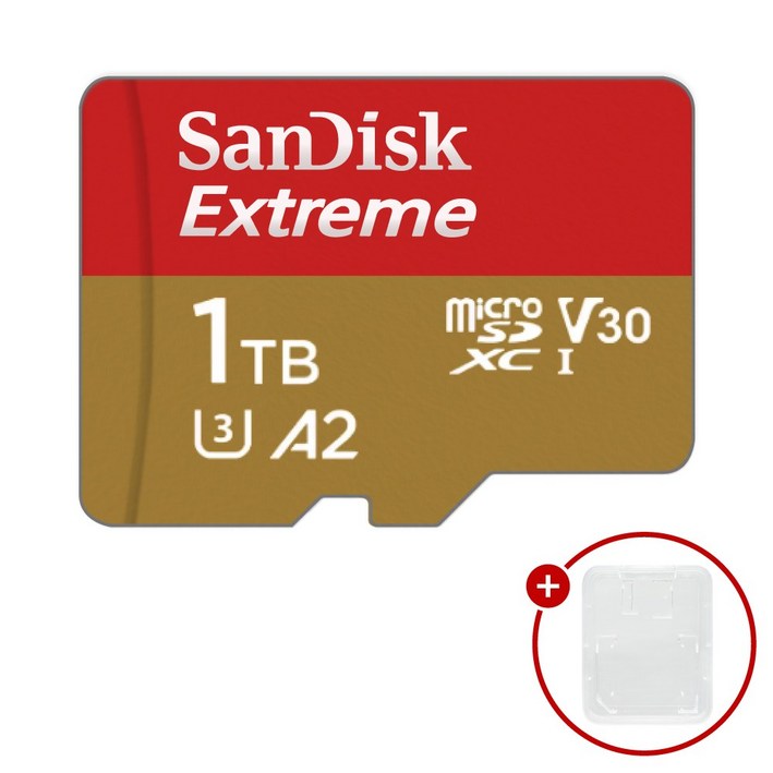 샌디스크 마이크로SD카드 Extreme 익스트림 SDSQXAV-1TB + SD카드 케이스, 1개, 1TB