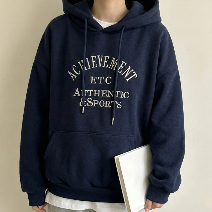 기모루즈핏3 Color 하르린 데일리 자수 레터링 아방핏 빅사이즈 후드티