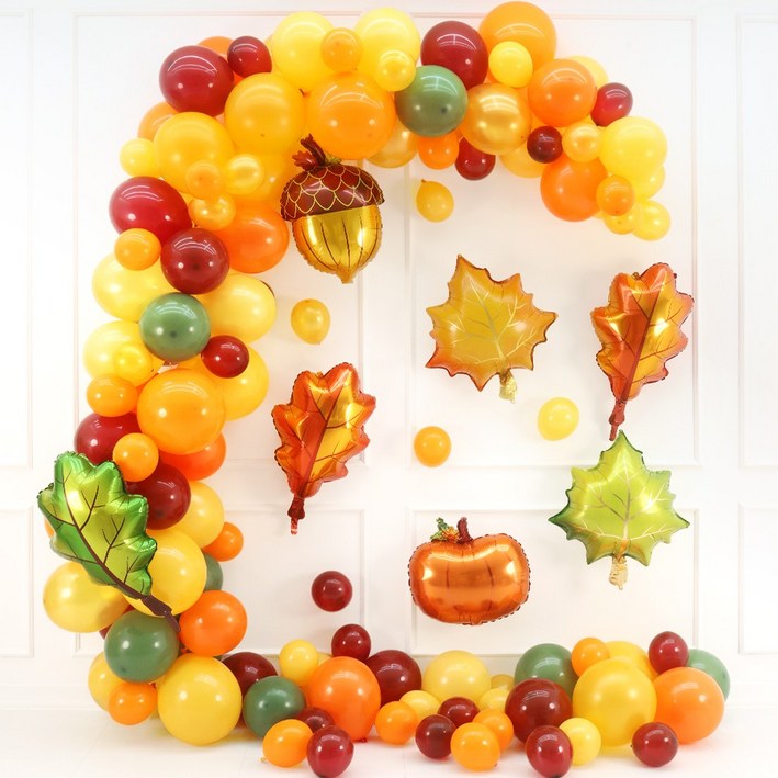 파티짱 가을 풍선 풀 장식 세트 추수감사절 파티 소품, 1개, 세트 A