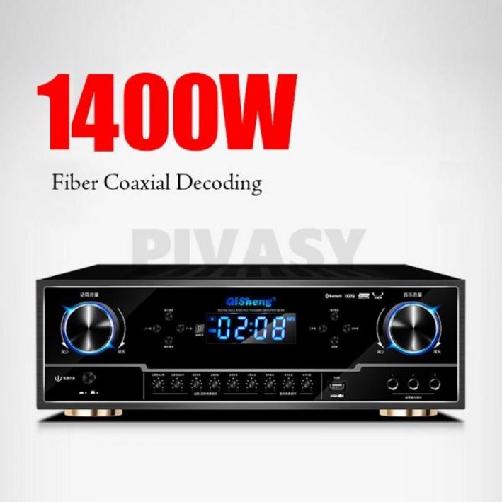 엠프 공연음향 음향기기 이동식 발열 Hifi 증폭기 1400W 고출력 서브우퍼 지원 Bluetooth 816Ω 스피커 무대 결혼식 KTV 원격 제어 기능이 있는 가정용