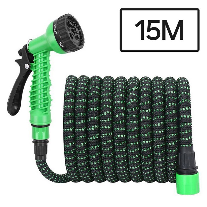 라라공방 꼬임방지 물호스 + 멀티노즐 분사기, 15M
