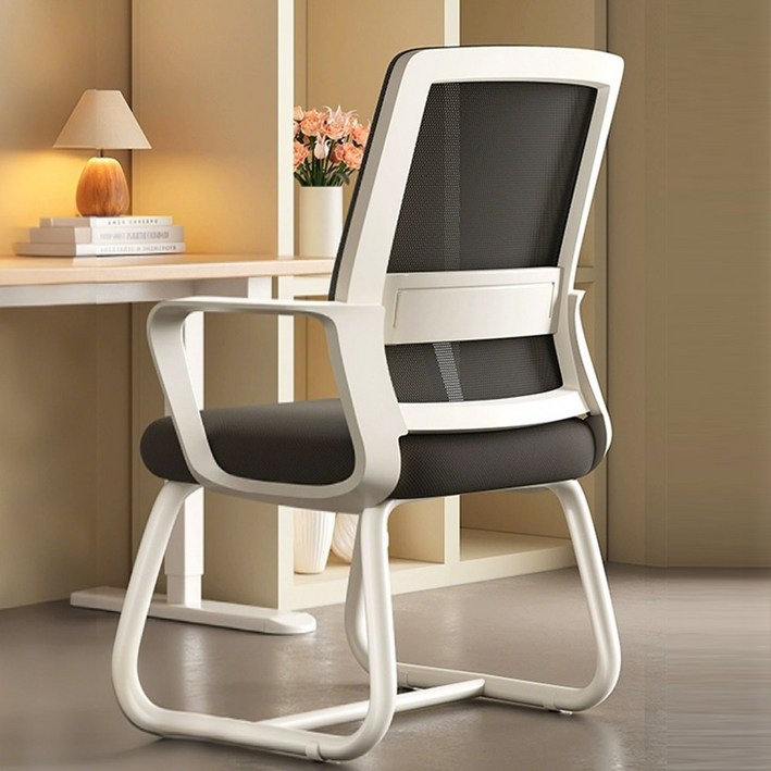 FONOW 바퀴 없는 사무용 사무실 회의실 메쉬 의자 학생 허리편한 인체공학 독서실 체어