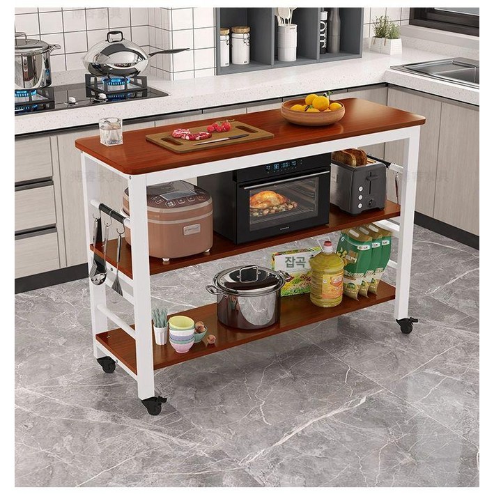 이동식 조리대 테이블 아일랜드식탁 선반 홈바 다용도