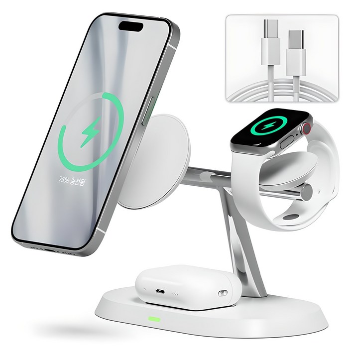 일리온 3in1 + 1 맥세이프 호환 마그네틱 무선 충전기