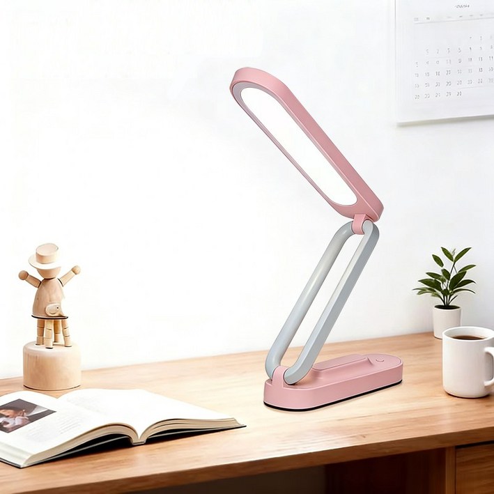 H HNMA HN 휴대용 소형 스탠드 블랙 화이드 접이식  밝기 3단계 조절 가능 침실 사무실 서재 등 다용도 적용 180 각도 조절 가능 미니 스탠드 조명