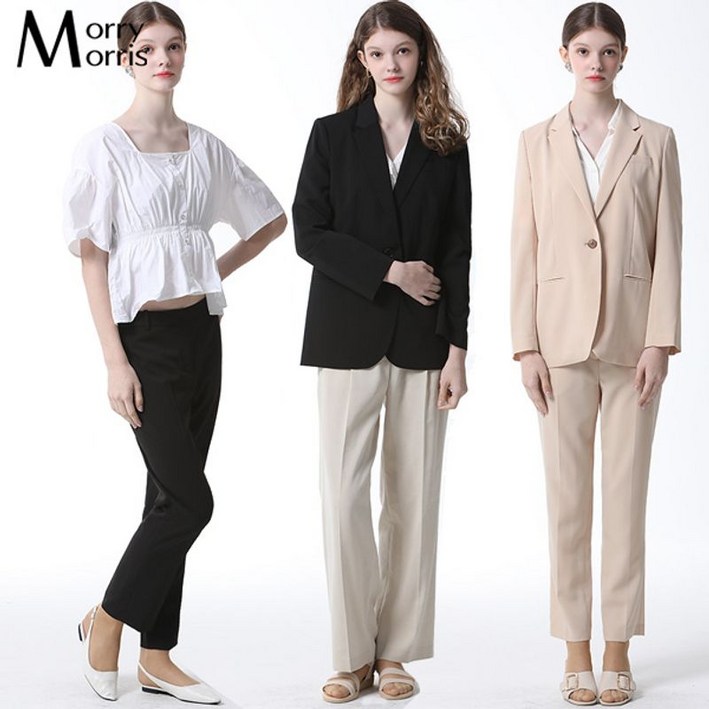 모리모리스 베이직 원버튼 싱글재킷슬림팬츠 2종세트 택가격 196000원