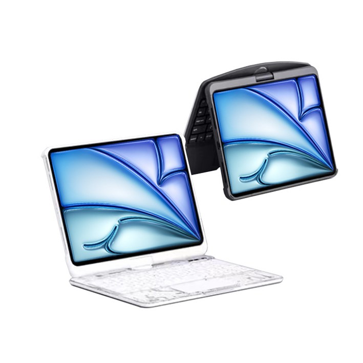 아임비 아이패드 무선 매직키보드 트랙패드 케이스 아이패드10.9인치 10/11세대 11인치 에어 4/5/6/7세대 11인치 프로 1/2/3/4세대, 투명블랙, 1개