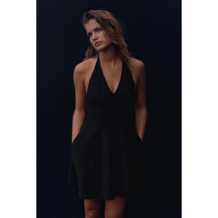 ZARA 자라 홀터 고어 미니 원피스 4661/379 4661379 BLACK