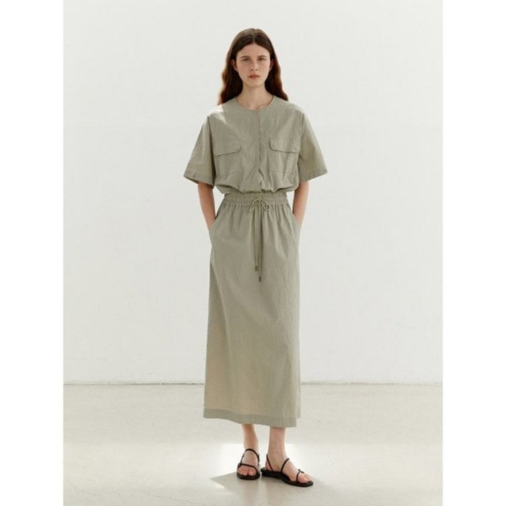 모한 TWR POCKET BANDING DRESS_2 COLOR