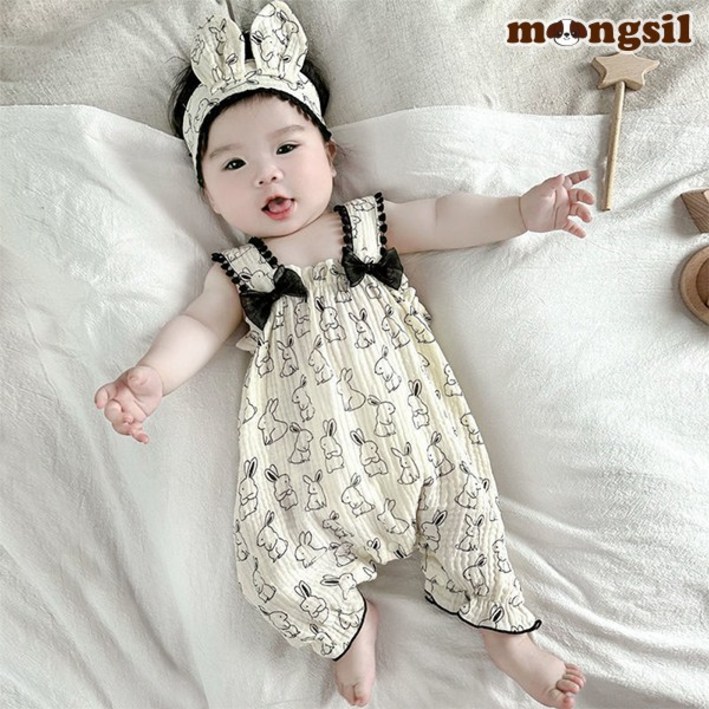 몽실이 래빗멜빵 우주복 헤어밴드