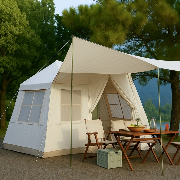 캠프텐버 하늘창문 감성 사계절 원터치 에어텐트, 45인용 2.6m x 2.2m x 1.6m