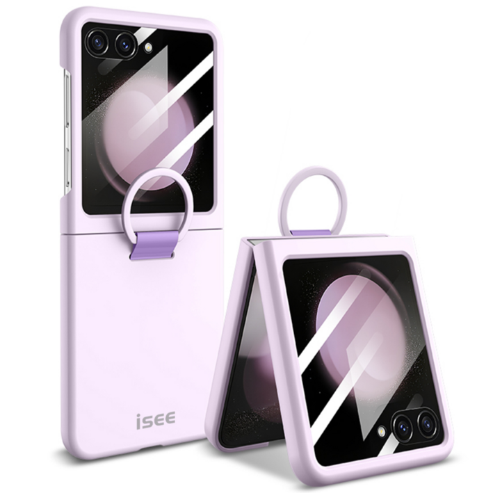 isee아이시 Z플립5/6/7호환 일체형 액정보호 하드with 링 케이스