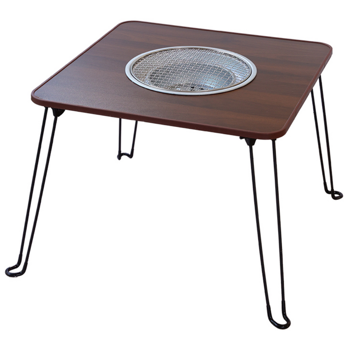 플라츠 만능 그릴테이블 캠핑 고기 야외 테이블 글램핑 피크닉 낚시, 호두색