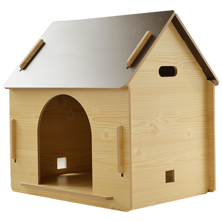 아이위크 반려견 애견 우드 케이지 사계절 펫 집 철문 미포함, 블랙, 1개