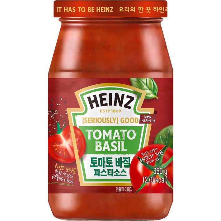 하인즈 토마토 바질 파스타 소스, 350g, 1개