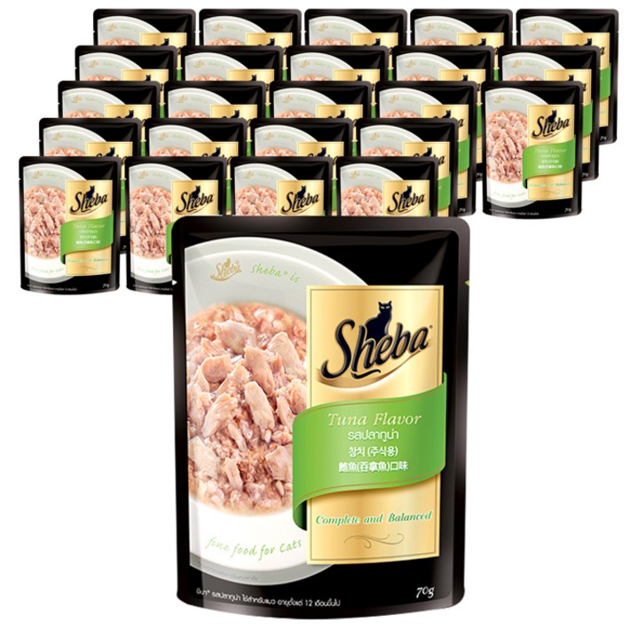 쉬바 파우치 고양이 습식사료, 참치, 70g, 24개 쉬바 파우치 고양이 습식사료, 참치, 70g, 24개