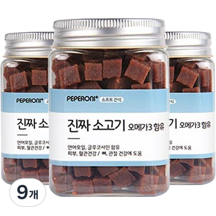 페페로니 강아지 진짜 오메가3 져키, 소고기, 180g, 9개
