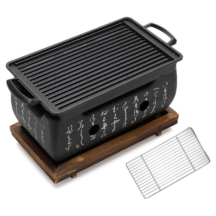 뉴비아 프리미엄 직사각형 듀얼와이드 미니화로, 24 x 13 x 1.5 cm, 1개 뉴비아 프리미엄 직사각형 듀얼와이드 미니화로, 24 x 13 x 1.5 cm, 1개