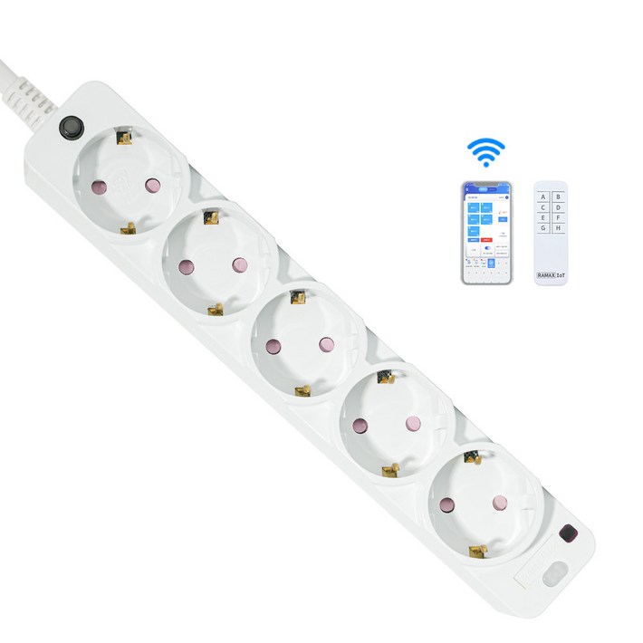 라맥스 유선형 스마트 멀티탭 5구 RPG450C, 2m, 화이트, 1개