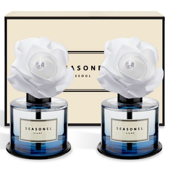 시즈넬 차량용 디퓨저 화이트 로즈 블루 120ml, 라일락, 2개