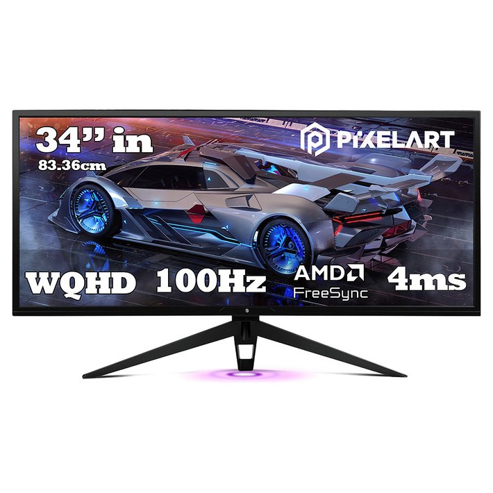 픽셀아트 WQHD 100Hz 평면 모니터 무결점, 83.38cm, PAQ3400WIDE