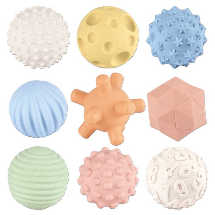 오즈토이 쿠션볼 말랑 소프트 촉감 볼 9종 세트, 628100, 1세트