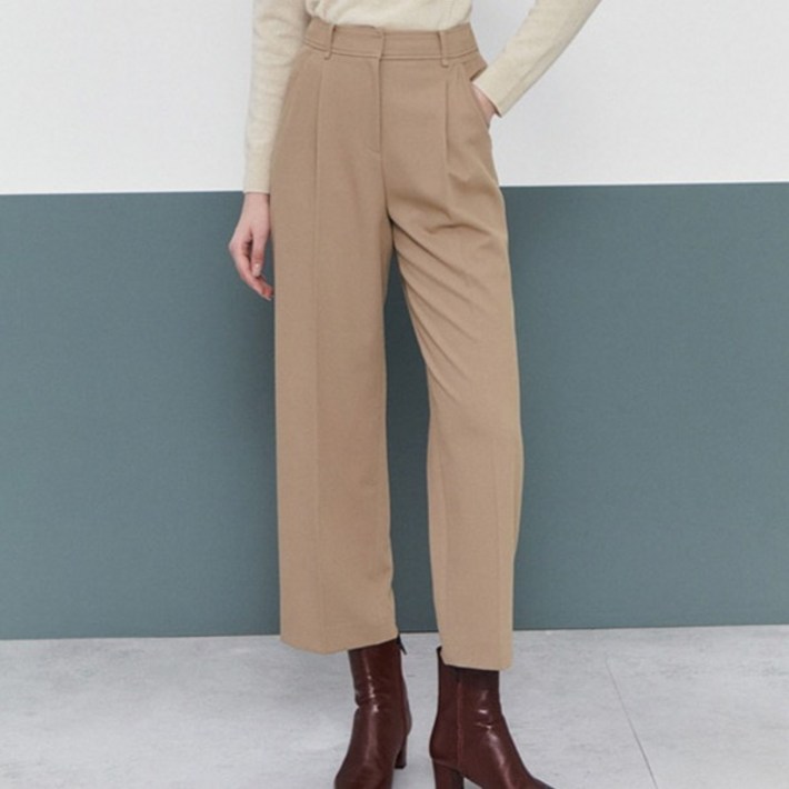 더아이잗 여성용 턱 디테일 테이퍼드핏 팬츠 INBA0SL08