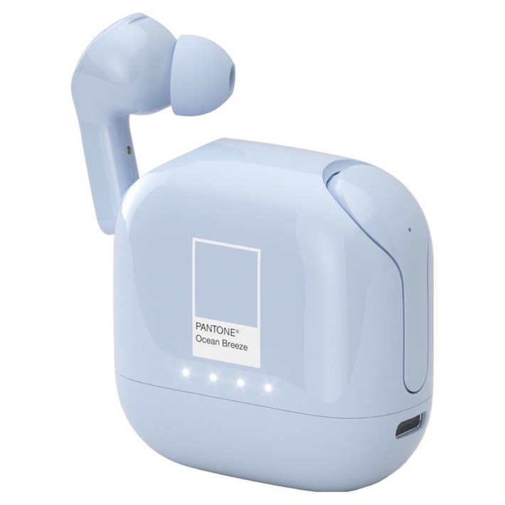 PANTONE 커널형 ENC 노이즈캔슬링 보조배터리 2000mAh 겸용 갤럭시 아이폰 호환 C타입 충전 무선 블루투스 이어폰