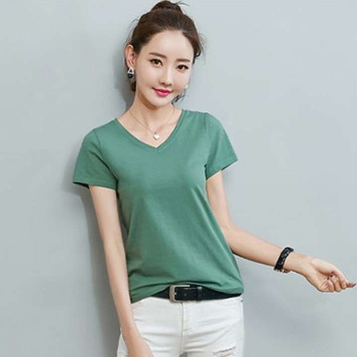데일로엔 여성용 무지 브이넥 반팔 티셔츠 1413 데일로엔 여성용 무지 브이넥 반팔 티셔츠 1413