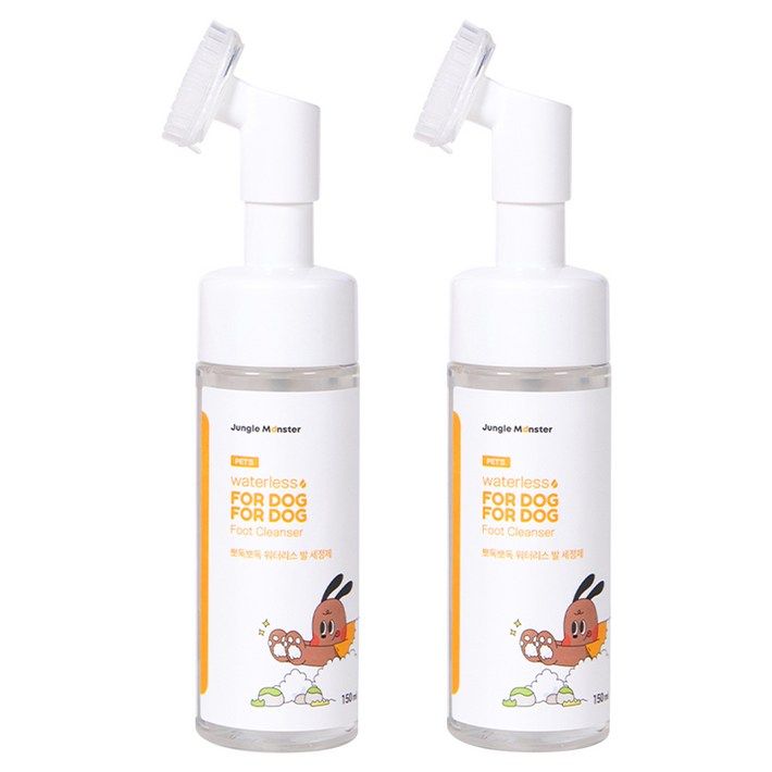 정글몬스터 반려동물 뽀독뽀독 워터리스 발 세정제, 150ml, 2개