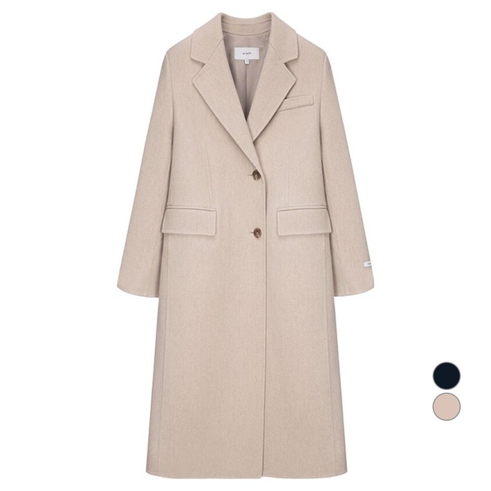 온앤온 여성용 클래식 테일러드 카라 핸드메이드 울코트 NEW3WHA29