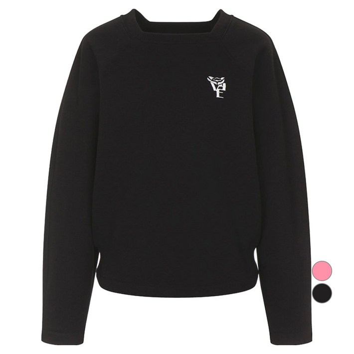 올리브데올리브 여성용 스퀘어넥 자수 면 맨투맨