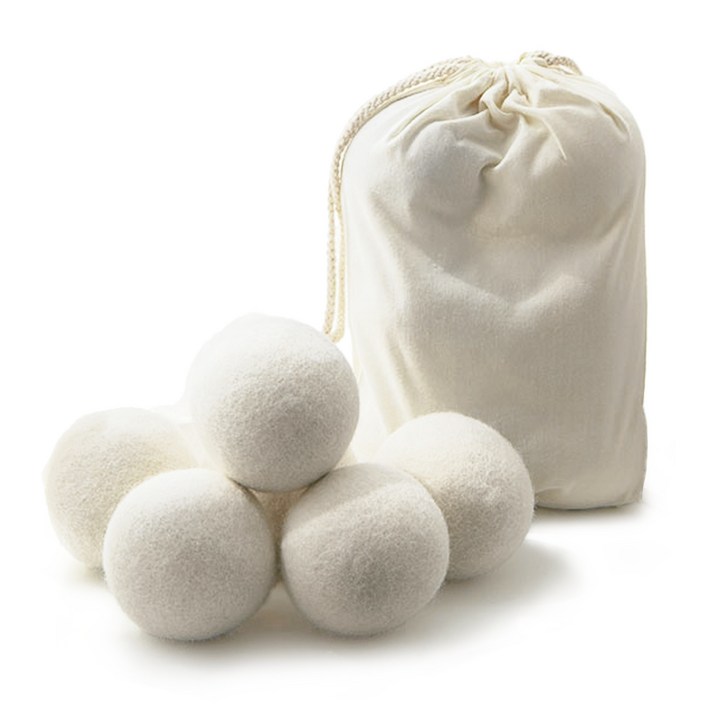 코멧 홈 건조기 양모 울드라이어볼 6p  파우치 세트, 화이트, 1세트