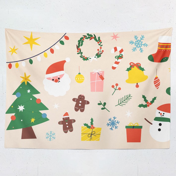 아티홈 메리크리스마스 태피스트리 플란넬