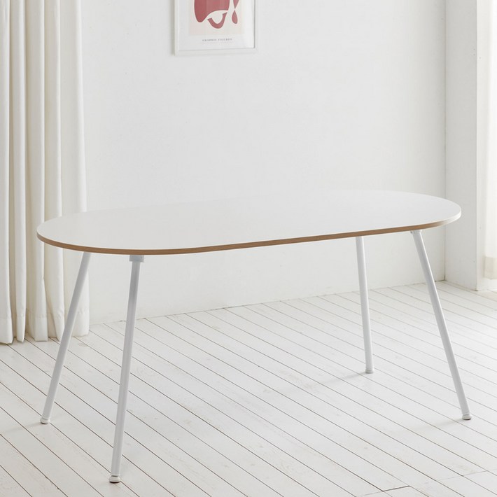 스칸디무드 쿠크 타원형 46인용 식탁 테이블 1600 x 800 mm