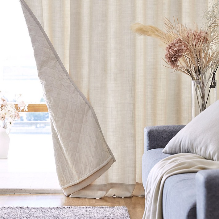 모던하우스 ON 높이조절 린넨스타일 3중방한 3도씨커튼140X240 1장