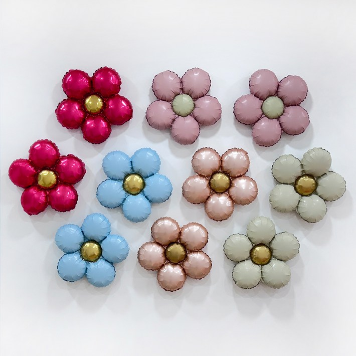 파티공구 꽃모양 은박풍선 5종 x 2p 세트