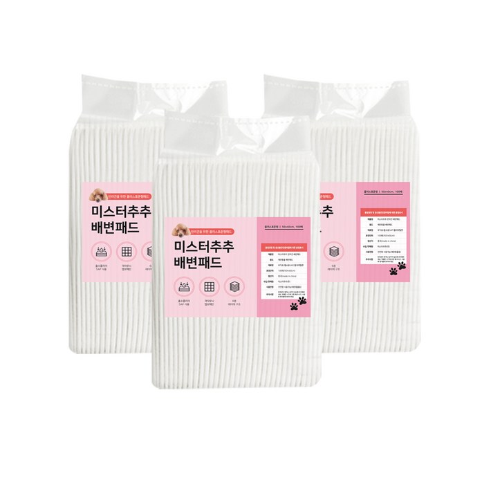 미스터추추 강아지 배변패드 플러스 20g, 100개입, 3개 미스터추추 강아지 배변패드 플러스 20g, 100개입, 3개