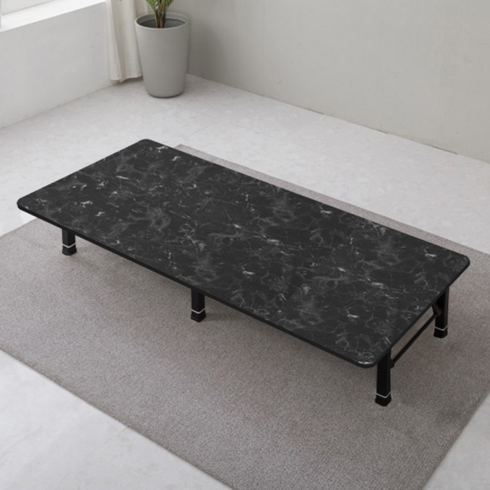 이반가구 4단 쌍다리 좌식 접이식 1800 테이블 고객직접설치, 비앙코블랙