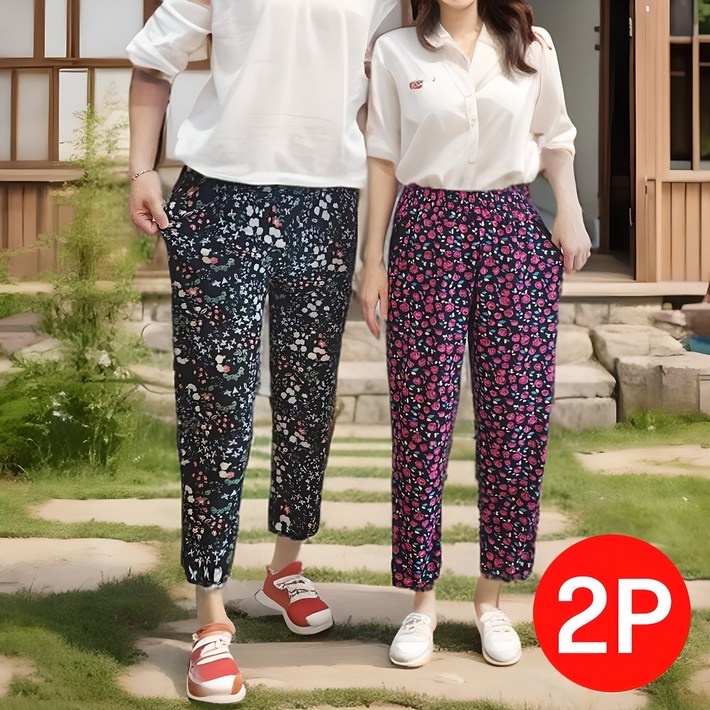 투율 엄마옷 2세대 촌탁몸빼바지 촌캉스 단체복 캠핑 작업복 바지 1p1p