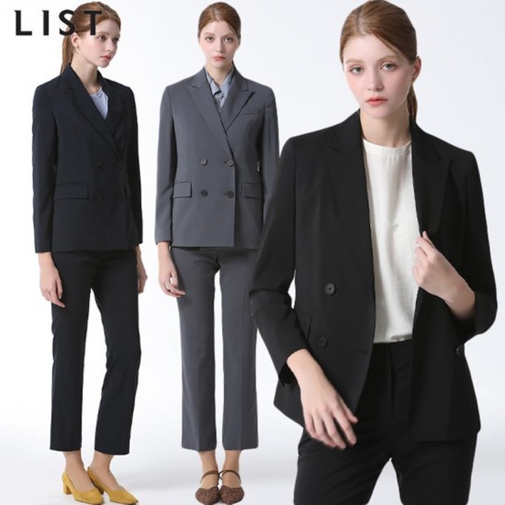 리스트 리스트LIST 솔리드 더블 셋업 재킷